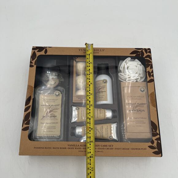 Tuscan Hills: Vanilla Almond Body Care Set- 7 Piece Set NEW - Picture 9 of 10